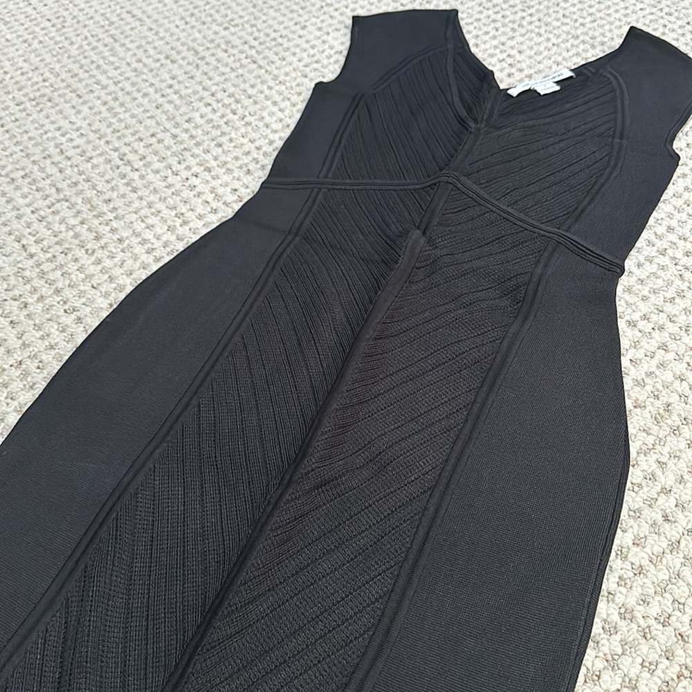 NWOT Diane von Furstenberg Black Knit Knee Length Dress - P/XS